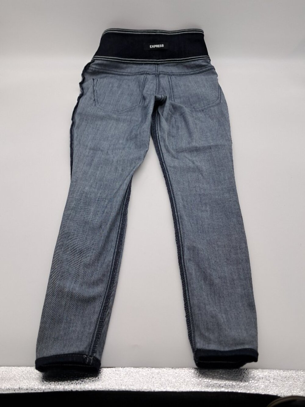 Express Ankle Leggings Super High Rise 6 Front Button 4/R Soft Jeans - Picture 6 of 11